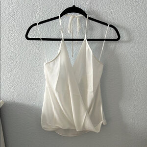 Elegant White Women's Halter Top 100% Polyester